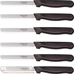 Solingen Allround tafelmes - Microkartel - Brede smeerkant - RVS - 21,5 cm - Zwart - Set van 6