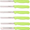 Solingen Allround tafelmes - microkartel - brede smeerkant - RVS - 21,5 cm - groen - set van 6