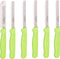Solingen Allround tafelmes - microkartel - brede smeerkant - RVS - 21,5 cm - groen - set van 6