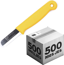 Solingen Bandstaal Mes - HACCP - Geel - RVS Lemmet 40 mm - Voedselveiligheid voor Oogsten - 500 stuks