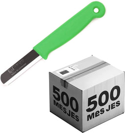 Solingen Bandstaal Mes - HACCP - Groen - RVS Lemmet 40 mm - Voedselveiligheid voor Oogsten - 500 stuks