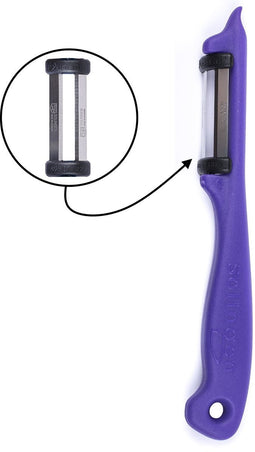 Solingen Dunschiller Dubbel Mes - voor Fruit- en Groenteschiller - Kunststof - Paars