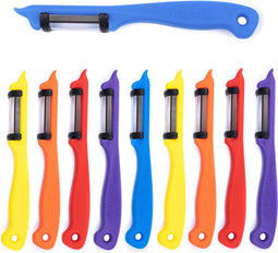 Solingen Dunschiller Dubbel Mes - voor Fruit- en Groenteschiller - Kunststof - Mix - 10 stuks