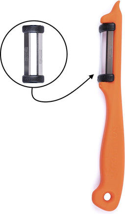 Solingen Dunschiller Dubbel Mes - voor Fruit- en Groenteschiller - Kunststof - Oranje