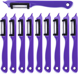 Solingen Dunschiller Enkel Mes - voor Fruit- en Groenteschiller - Kunststof - Paars - 10 stuks