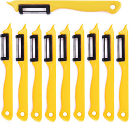 Solingen Dunschiller Enkel Mes - voor Fruit- en Groenteschiller - Kunststof - Geel - 10 stuks