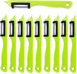 Solingen Dunschiller Enkel Mes - voor Fruit- en Groenteschiller - Kunststof - Groen - 10 stuks