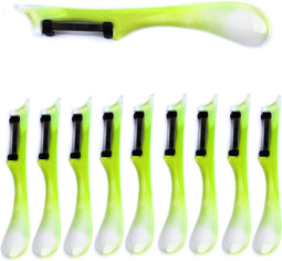 Solingen Dunschiller Star - Dubbel Mes - 19 cm - Bi-Color - Wit met Groen - 10 stuks