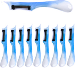 Solingen Dunschiller Star - Dubbel Mes - 19 cm - Bi-Color - Wit met Turquoise - 10 stuks