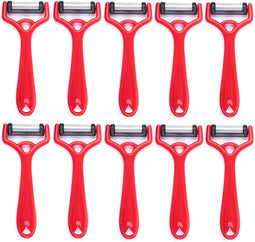 Solingen Dunschiller Uno Y-Model - Kunststof - Mes 4,2 cm - Rood - 10 stuks