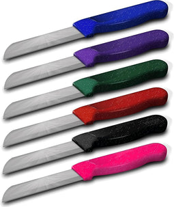 Solingen Kartelmes - Tomatenmes met Kartel - Robuust Handvat - RVS - 18.5 cm met "Blade Cover" - Mix Glitter - 6 stuks