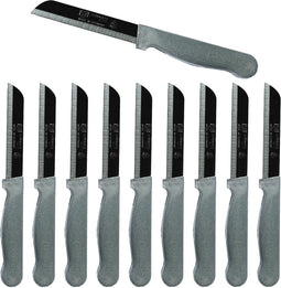 Solingen Kartelmes - Tomatenmes met Kartel - Robuust Handvat - RVS - 18.5 cm met "Blade Cover" - Zilver Glitter - 10 Stuks