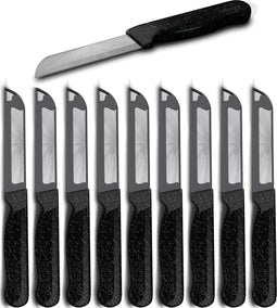 Solingen Kartelmes - Tomatenmes met Kartel - Robuust Handvat - RVS - 18.5 cm met "Blade Cover" - Zwart Glitter - 10 stuks