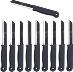 Solingen Kartelmes - Tomatenmes met Kartel - RVS - 18,5 cm met "Blade Cover" - Zwart - 10 stuks