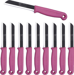 Solingen Kartelmes - Tomatenmes met Kartel - RVS - 18,5 cm met "Blade Cover" - Roze - 10 stuks