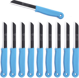 Solingen Kartelmes - Tomatenmes met Kartel - RVS - 18,5 cm met "Blade Cover" - Blauw - 10 stuks