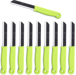 Solingen Kartelmes - Tomatenmes met Kartel - RVS - 18,5 cm met "Blade Cover" - Groen - 10 stuks