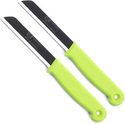 Solingen Kartelmes - Tomatenmes met Kartel - RVS - 18,5 cm met "Blade Cover" - Groen - 2 stuks