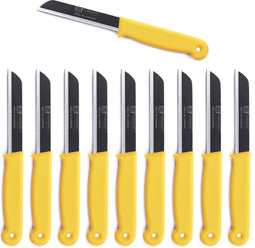 Solingen Kartelmes - Tomatenmes met Kartel - RVS - 18,5 cm met "Blade Cover" - Geel - 10 stuks