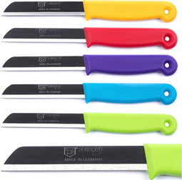 Solingen Kartelmes - Tomatenmes met Kartel - RVS - 18,5 cm met "Blade Cover" - Mix - 10 stuks