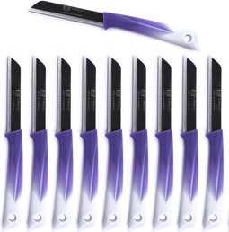 Solingen Kartelmes - Tomatenmes met Kartel - RVS - 19 cm met "Blade Cover" - Bi-Color Paars met Wit - 10 stuks