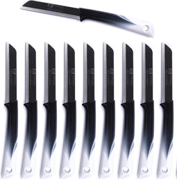 Solingen Kartelmes - Tomatenmes met Kartel - RVS - 19 cm met "Blade Cover" - Bi-Color Zwart met Wit - 10 stuks