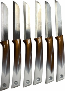 Solingen Kartelmes - Tomatenmes met Kartel - RVS - 19 cm met "Blade Cover" - Bi-Color Goud met Wit - 6 stuks