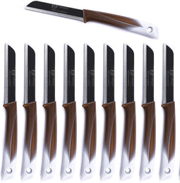 Solingen Kartelmes - Tomatenmes met Kartel - RVS - 19 cm met "Blade Cover" - Bi-Color Goud met Wit - 10 stuks