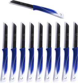 Solingen Kartelmes - Tomatenmes met Kartel - RVS - 19 cm met "Blade Cover" - Bi-Color Blauw met Wit - 10 stuks