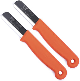 Solingen Safety Schilmesje - RVS Glad met Ronde Top - 15 cm - Oranje - 2 stuks
