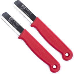 Solingen Safety Schilmesje - RVS Glad met Ronde Top - 15 cm - Rood - 2 stuks