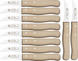 Solingen Schilmesje Krom Hout RVS - Oma's Keukenmesje - 10 Stuks