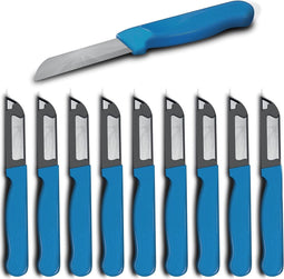 Solingen Schilmesje Robuust Handvat - RVS Glad - 16 cm met "Blade Cover" - Lichtblauw - 10 stuks