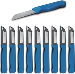 Solingen Schilmesje Robuust Handvat - RVS Glad - 16 cm met "Blade Cover" - Blauw - 10 stuks