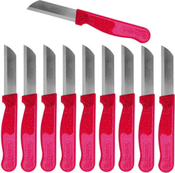 Solingen Schilmesje Robuust Handvat - RVS Glad - 16 cm met "Blade Cover" - Rood Glitter - 10 stuks