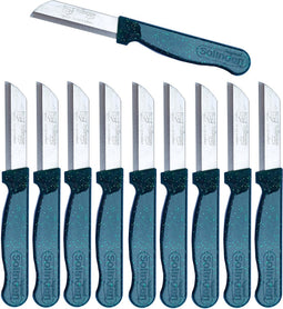 Solingen Schilmesje Robuust Handvat - RVS Glad - 16 cm met "Blade Cover" - Groen Glitter - 10 stuks