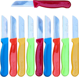 Solingen Schilmesje Robuust Handvat - RVS Glad - 16 cm met "Blade Cover" - Mix - 10 Stuks