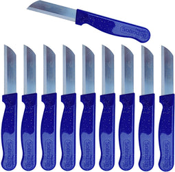 Solingen Schilmesje Robuust Handvat - RVS Glad - 16 cm met "Blade Cover" - Paars Glitter - 10 stuks