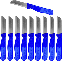 Solingen Schilmesje Robuust Handvat - RVS Glad - 16 cm met "Blade Cover" - Blauw Glitter - 10 stuks