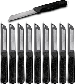 Solingen Schilmesje Robuust Handvat - RVS Glad - 18.5 cm met "Blade Cover" - Zwart Glitter - 10 stuks