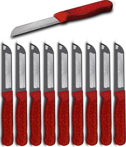 Solingen Schilmesje Robuust Handvat - RVS Glad - 18.5 cm met "Blade Cover" - Rood Glitter - 10 stuks