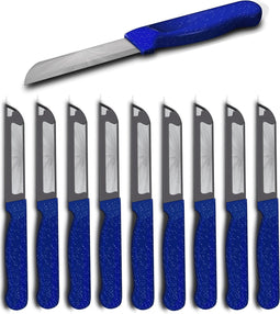 Solingen Schilmesje Robuust Handvat - RVS Glad - 18.5 cm met "Blade Cover" - Blauw Glitter - 10 stuks