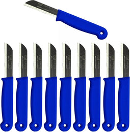 Solingen Schilmesje - RVS Glad - 16 cm met "Blade Cover" - Blauw - 10 Stuks