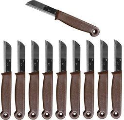 Solingen Schilmesje - RVS Glad - 16 cm met "Blade Cover" - Bruin - 10 stuks