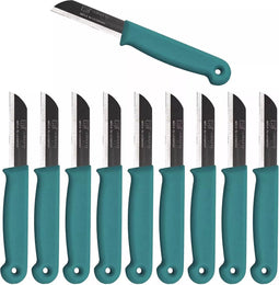 Solingen Schilmesje - RVS Glad - 16 cm met "Blade Cover" - Donker Groen - 10 Stuks