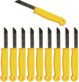 Solingen Schilmesje - RVS Glad - 16 cm met "Blade Cover" - Geel - 10 Stuks