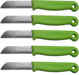 Solingen Schilmesje - RVS Glad - 16 cm met "Blade Cover" - Groen - 5 Stuks