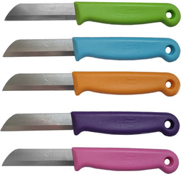 Solingen Schilmesje - RVS Glad - 16 cm met "Blade Cover" - Mix Kleur - 5 Stuks