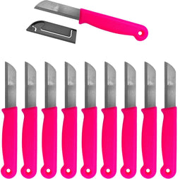 Solingen Schilmesje - RVS - Glad - 16 cm met "Blade Cover" - Neon Roze - 10 stuks