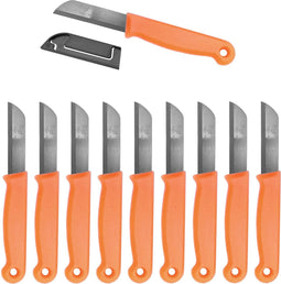 Solingen Schilmesje - RVS - Glad - 16 cm met "Blade Cover" - Neon Oranje - 10 stuks
